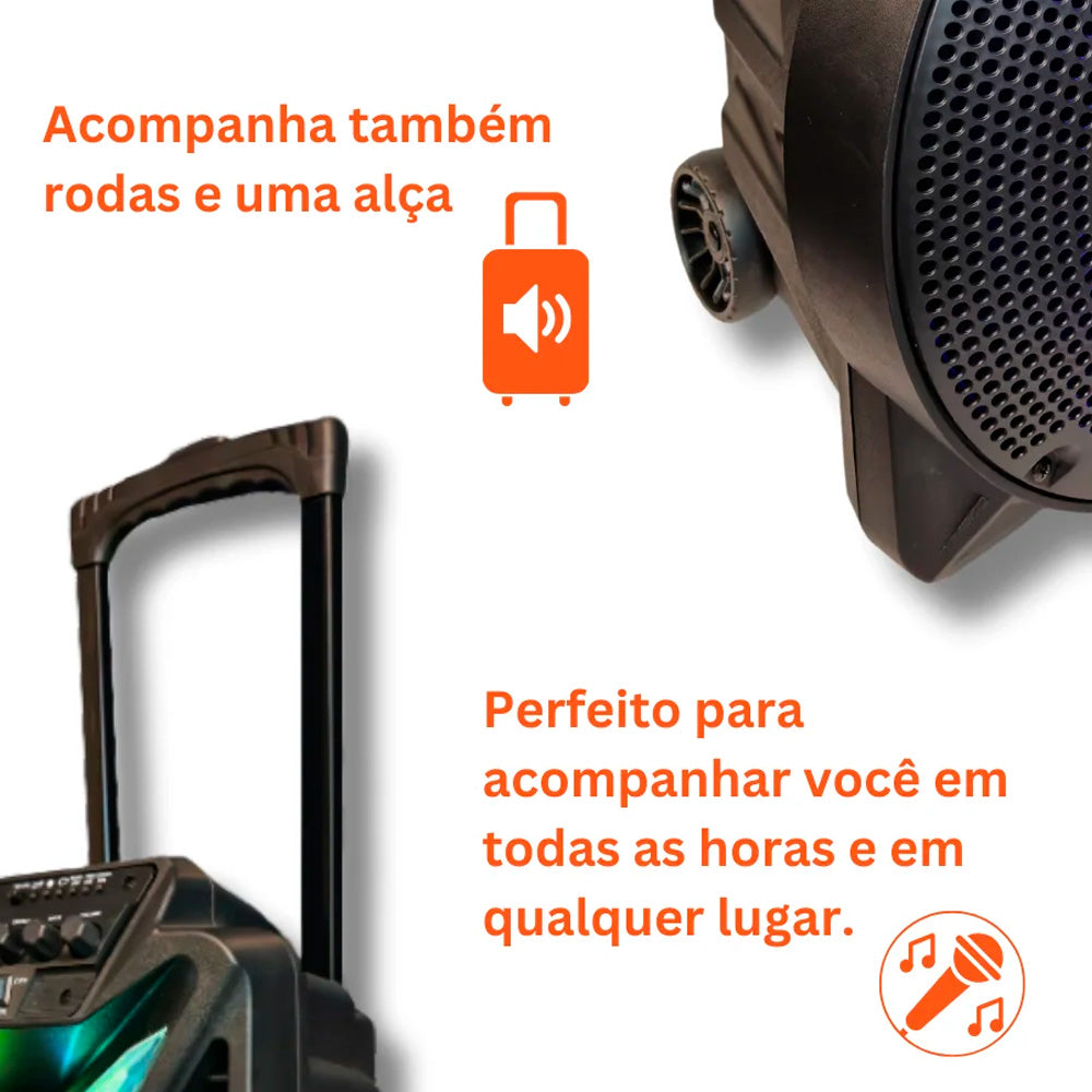 Caixa de Som Amplificada 500W, Bluetooth, Com Microfone e Controle, Sumay Stone 12- SM-CAP44