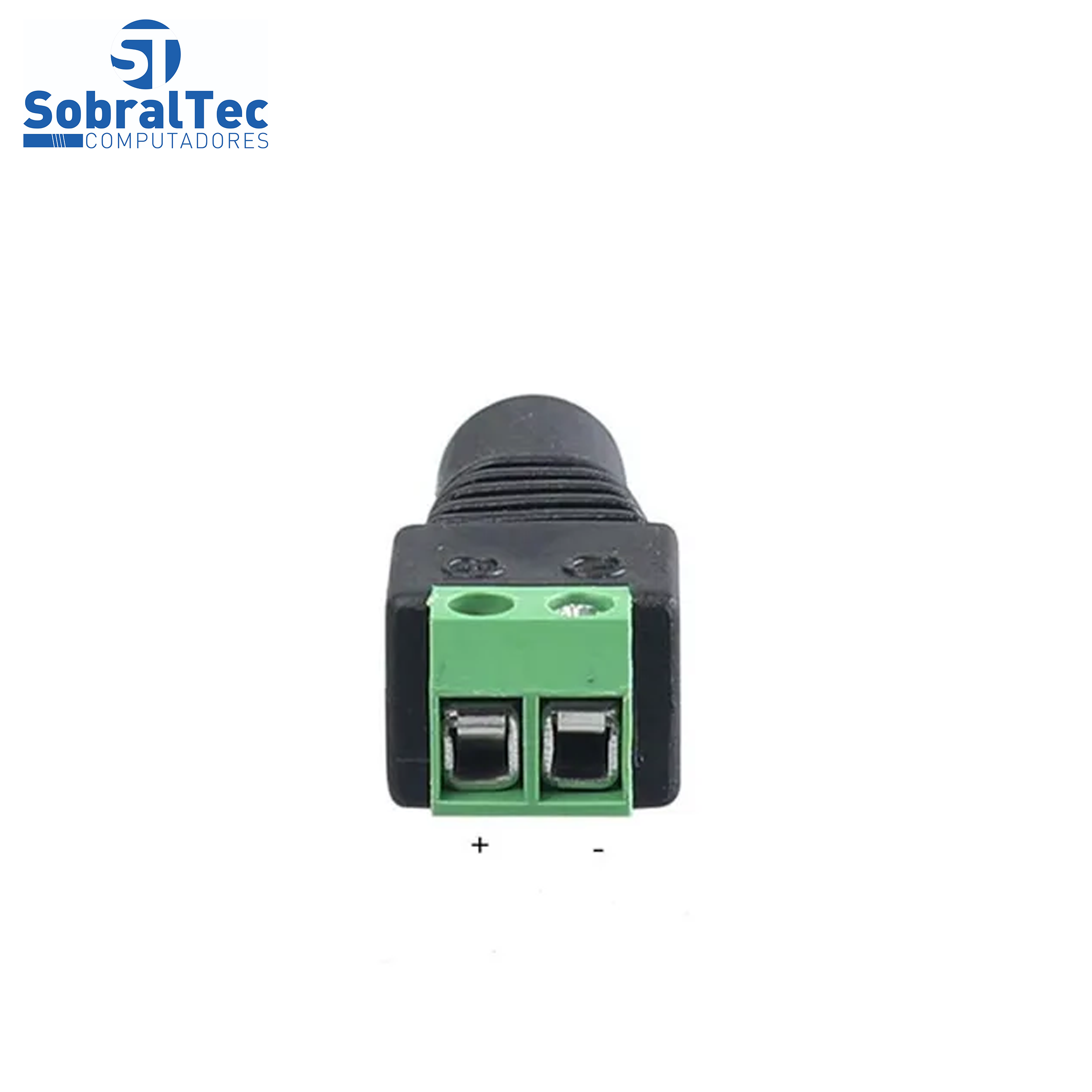Conector Adaptador P4 Fêmea DC, Com Borne, Para CFTV, 3.7cm x 1.4cm