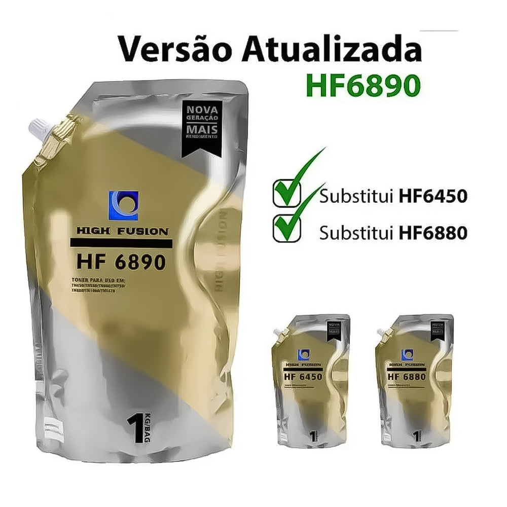 Refil Pó Para Recarga de Toner Compatível Com Brother, High Fusion HF-6890, 1 Kg Universal