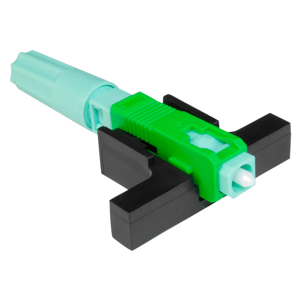 Conector de Campo Para Fibra Óptica, Tipo Fast, Rosca, SC/APC, Verde