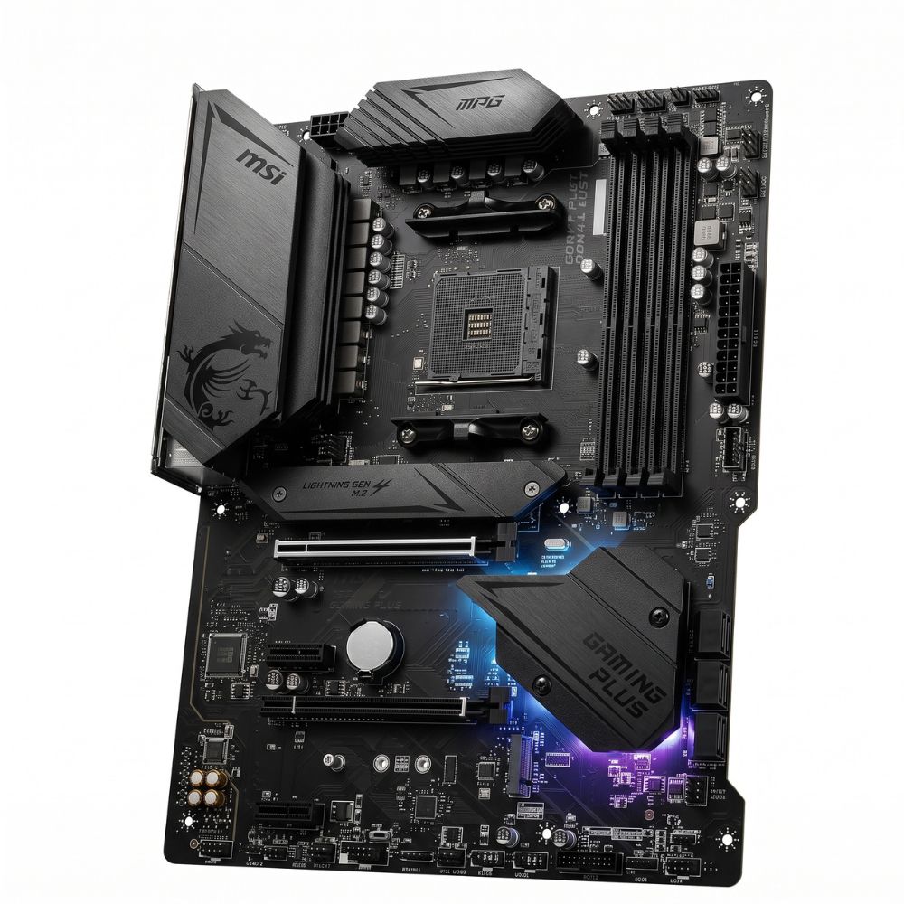 Placa Mãe MSI B550 MPG Gaming Plus Socket AM4 ATX DDR4-SDRAM PCIe 4.0, M.2, USB 3.2 - Preto