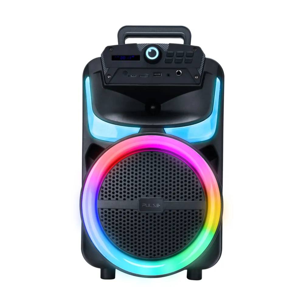 Caixa de Som Pulse Burst 250W RMS 8POL BT/AUX/USB/FM, Preto Com LED - SP402E