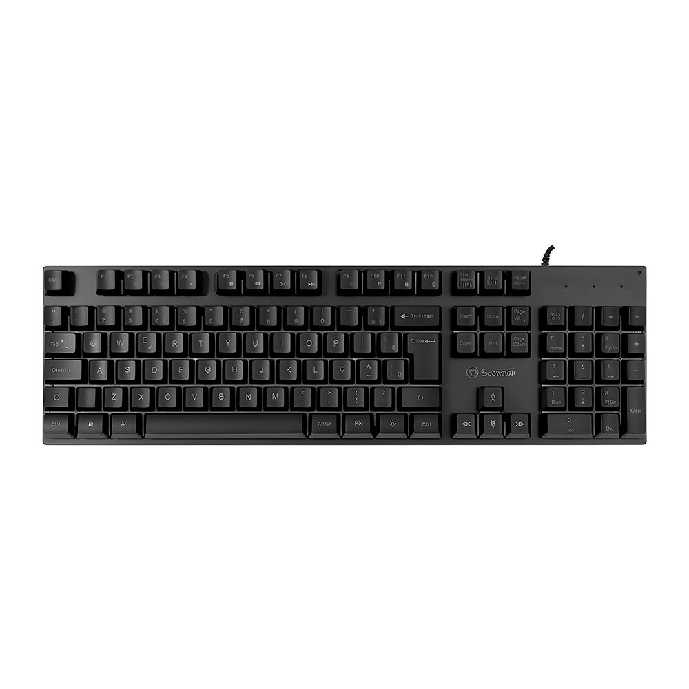 Teclado Gamer Marvo K604-BR com Fio USB, Membrana RGB, Anti-Ghosting, 104 Teclas, 12 Teclas Multimídia, ABNT2 - Preto