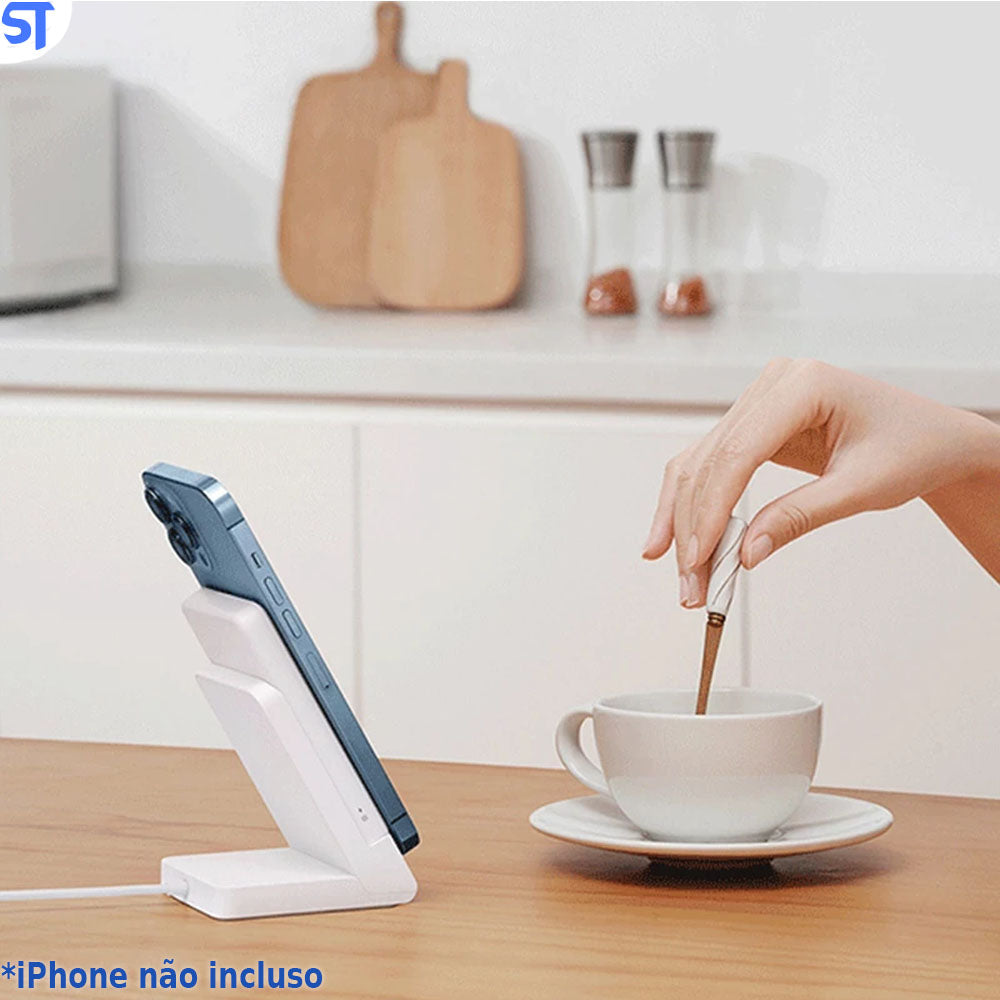 Caregador Magnético Xiaomi S/ Fio 5000mah  iphone 12, 13. 14 - Branco