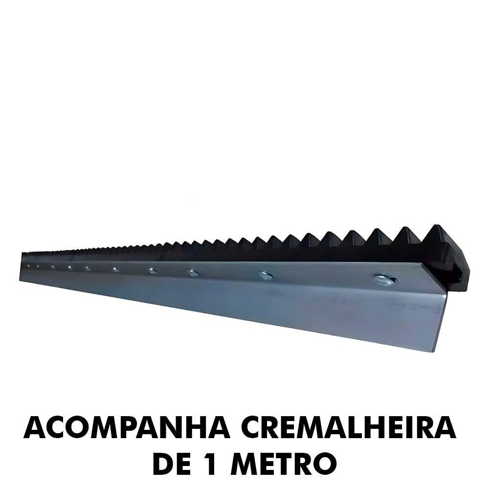Kit Conjunto Motor de Portão Rossi DZ ATTO 36 V2 TURBO 220V, 350KG Com Sensor Hall e Cremalheira de 1 Metro