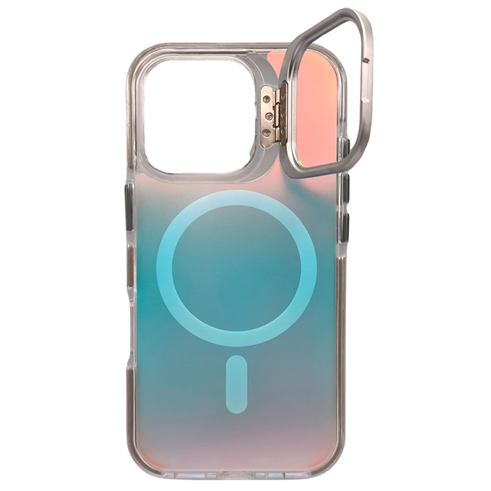 Capa Holográfica, Com Suporte Para Carregamento Magnético, Para iPhone 16 Pro