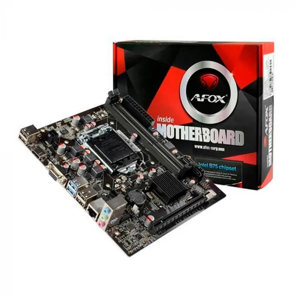 Placa Mãe 1155 Afox Ib75-Ma5 Ddr3 Vga Hdmi Usb 3.0 Som Rede