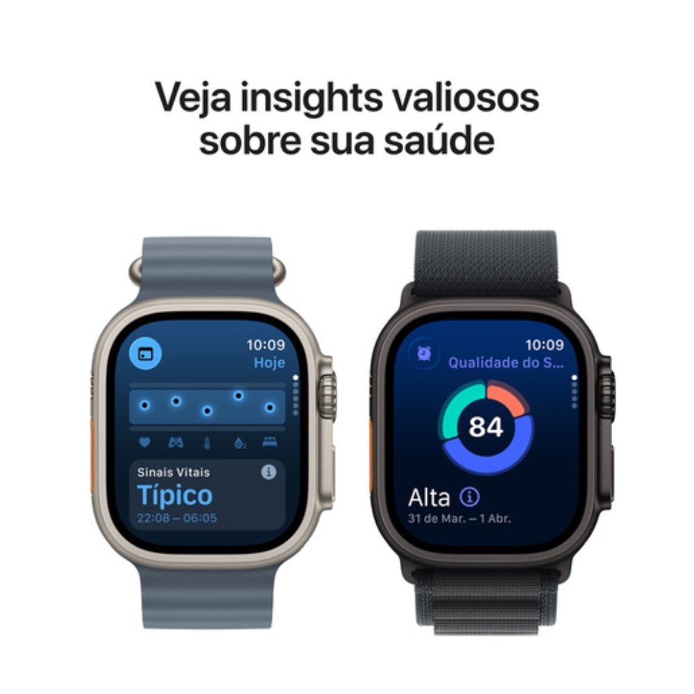 Apple Watch Ultra 3 (GPS + Cellular 49mm) Titânio com Pulseira Loop Alpina Preta Tamanho M - Preto