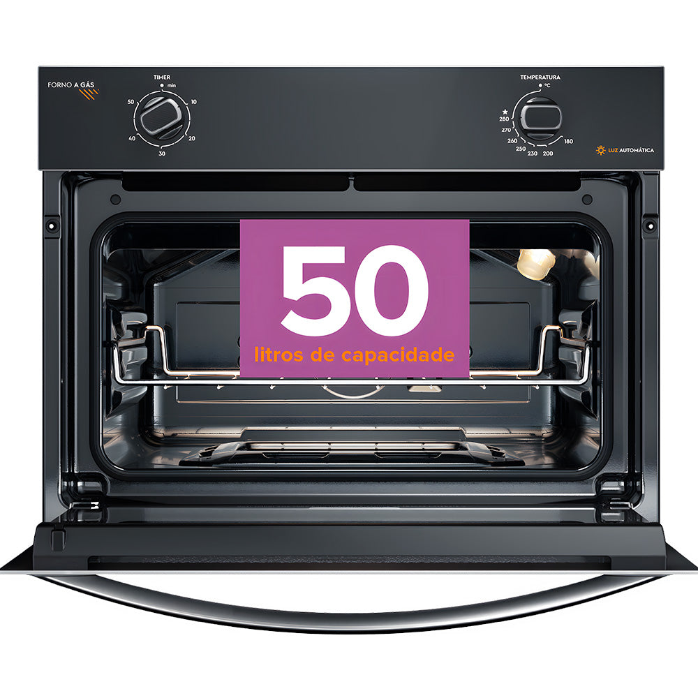 Forno de Embutir a Gás Continental 50L Com TOPLimpaFácil (OC4GM)
