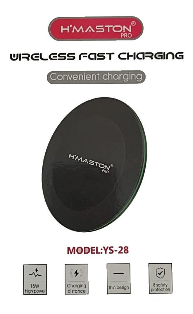 Carregador Sem Fio Qi Fast Charger Pad 15w  H'maston YS-28