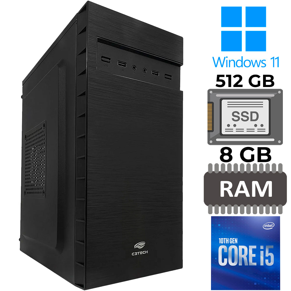 Computador Core I5-10600, 3.3ghz (4.8ghz Turbo), Memoria DDR4 8GB 2666 MHz, SSD NVME 512GB - Windows 11 Pro