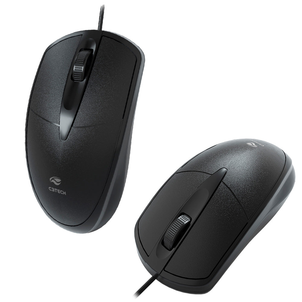 Mouse USB Ambidestro 1000 DPi MS-31BK, C3Tech - Preto