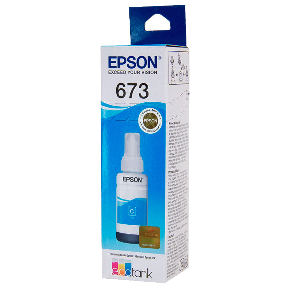 Refil de Tinta Epson 673 Azul T673220 AL Ciano L805 L800 L810 L1800 L850 Original 70ml