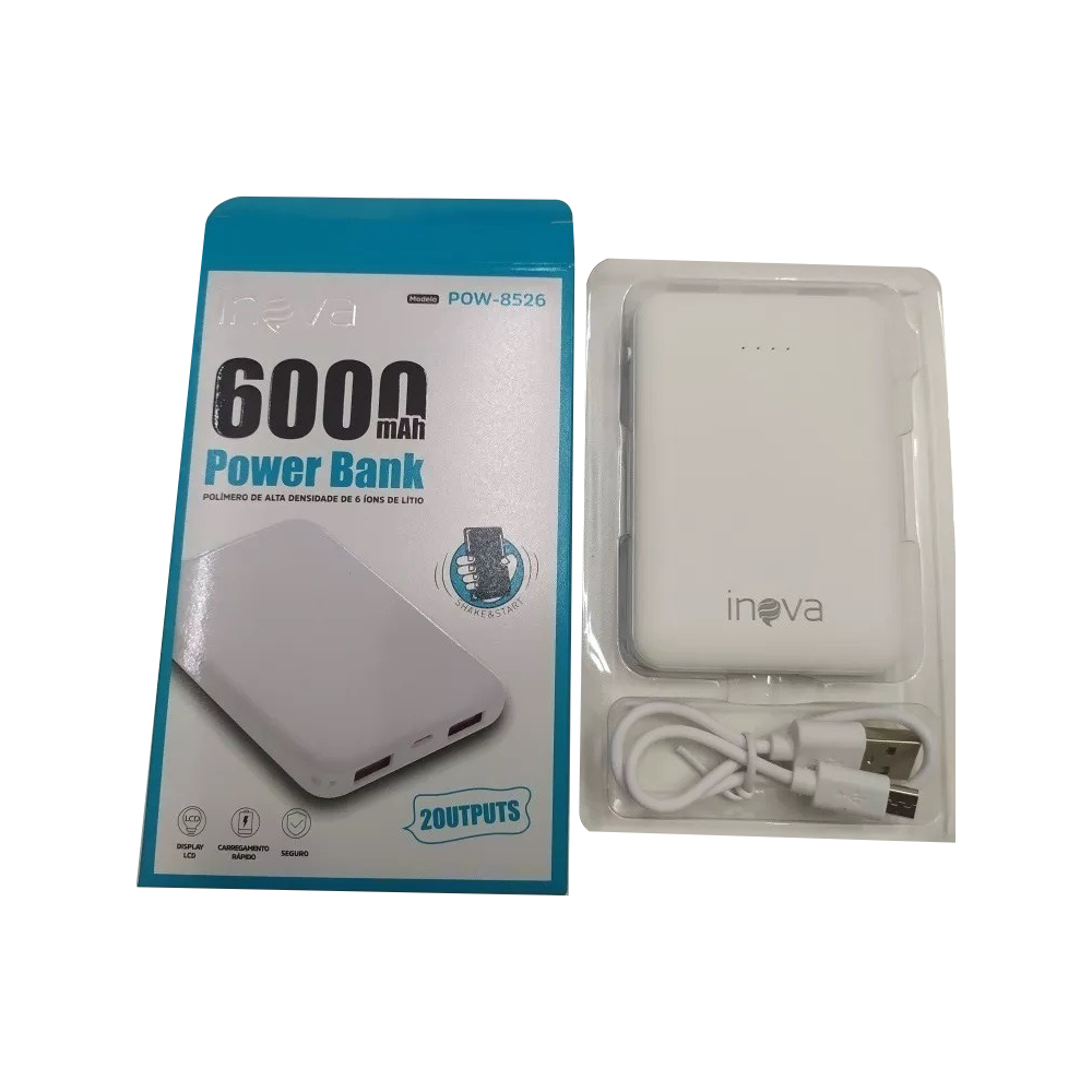 Carregador Portátil Slim 6000mah Inova Pow-8526