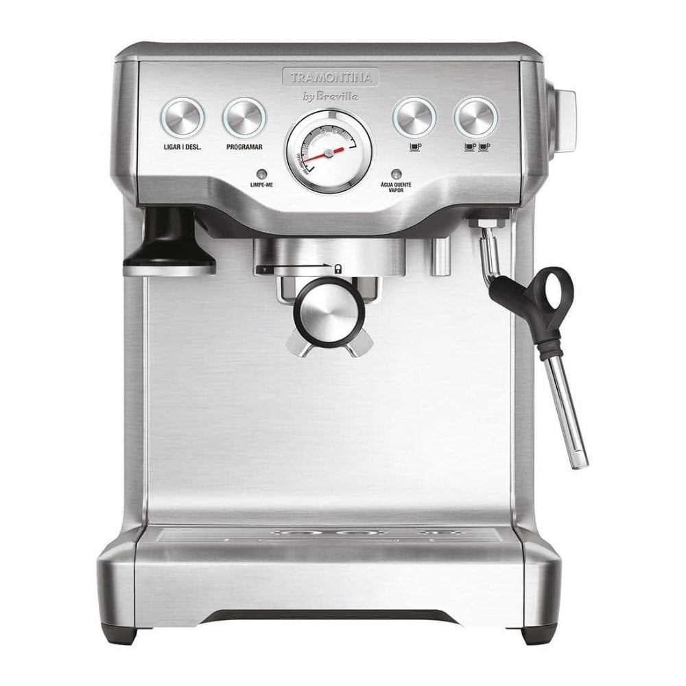 Cafeteira Espresso Tramontina by Breville Express Inox 1,8L 220V PID 15 Bar Reservatório Removível Bico Vapor