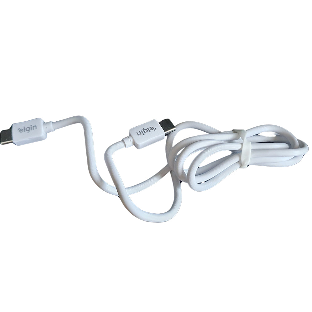 Cabo USB TIPO-C Para TIPO-C, 1 Metro, Branco, Elgin-46RCTIPOCTPC