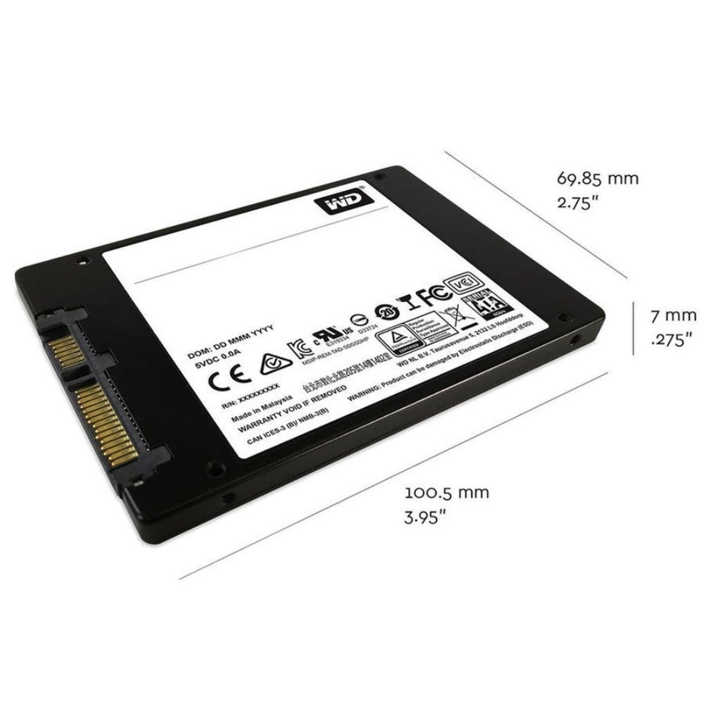 SSD WD Green 480GB SATA III 2.5" Leitura 545MB/s Gravação 430MB/s WDS480G2G0A