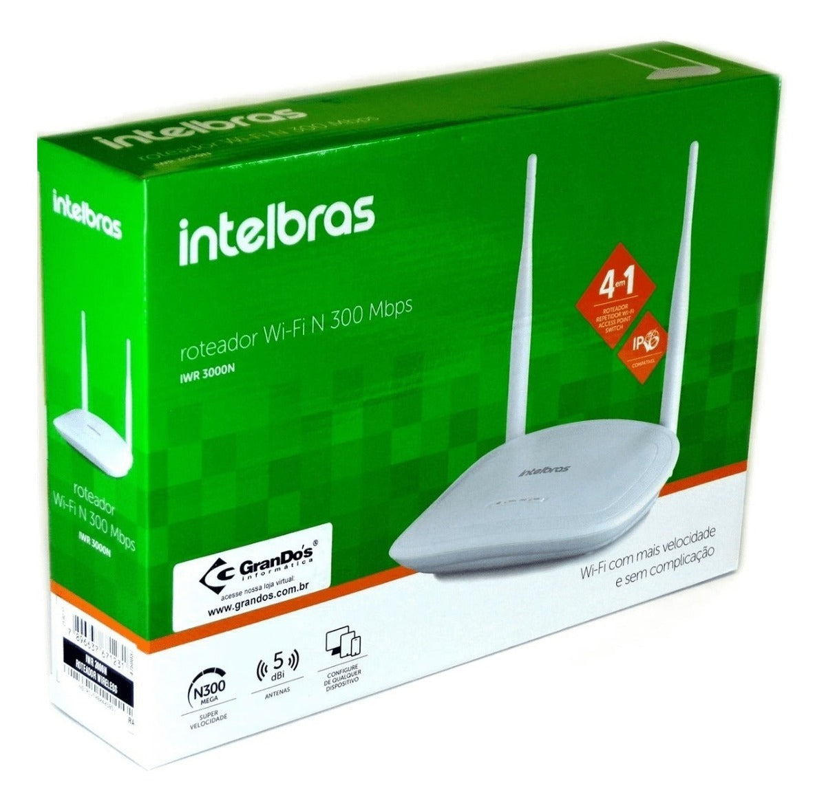 Roteador Wireless Intelbras IWR 3000N 300mbps - 2 Antenas 4 Portas