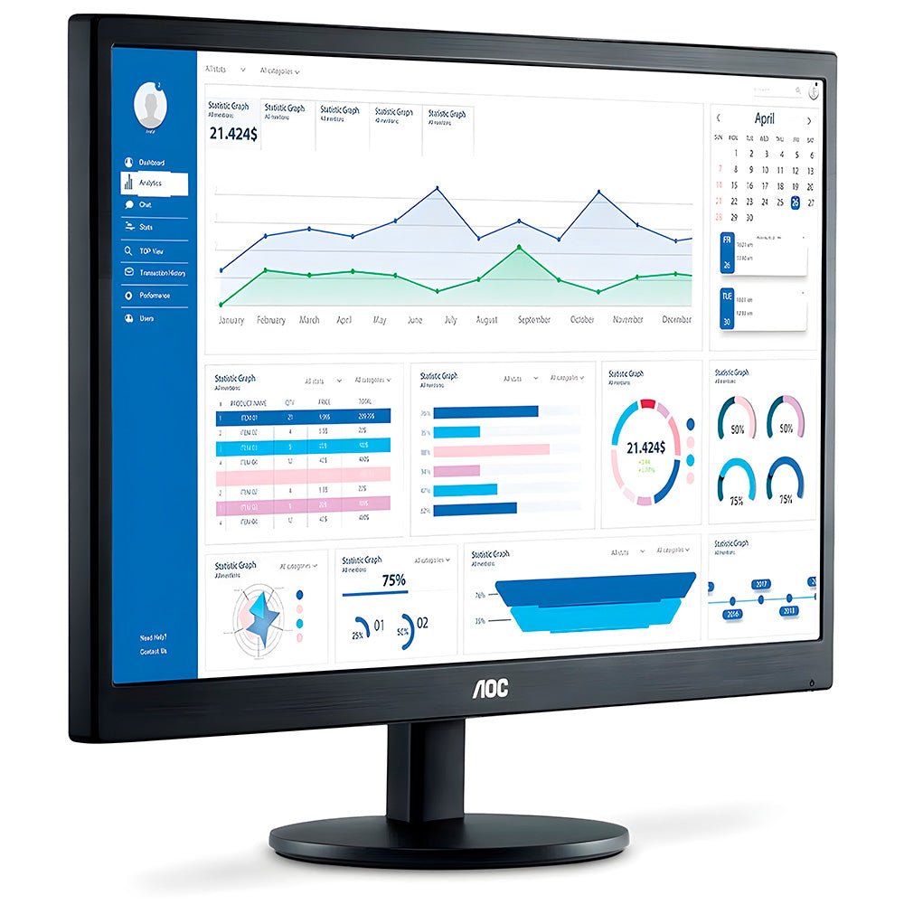 Monitor LED AOC 18.5 Polegadas Vga e HDMI  Widescreen 60Hz E970SWHNL