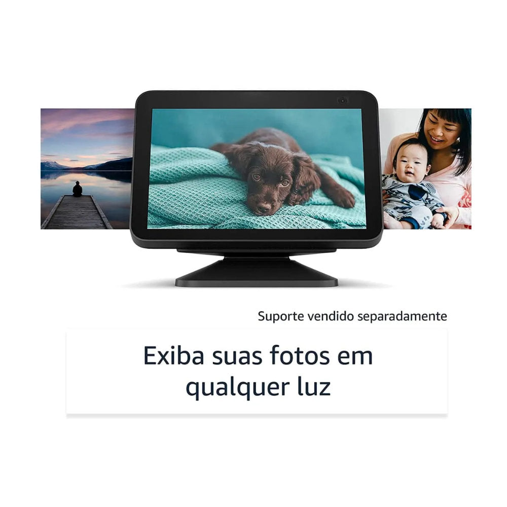 Echo Show 8 (2ª Geração) Amazon Smart Display HD 8", Câmera 13MP, Alexa Integrada, Touchscreen, Wi-Fi e Bluetooth, Preto