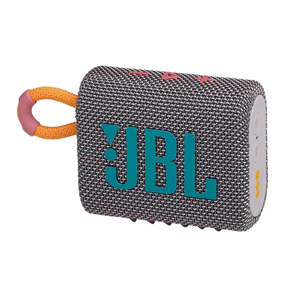 Caixa de Som Portátil JBL GO 3, Bluetooth 5.1, À Prova D'água e Poeira, IP67, Cinza