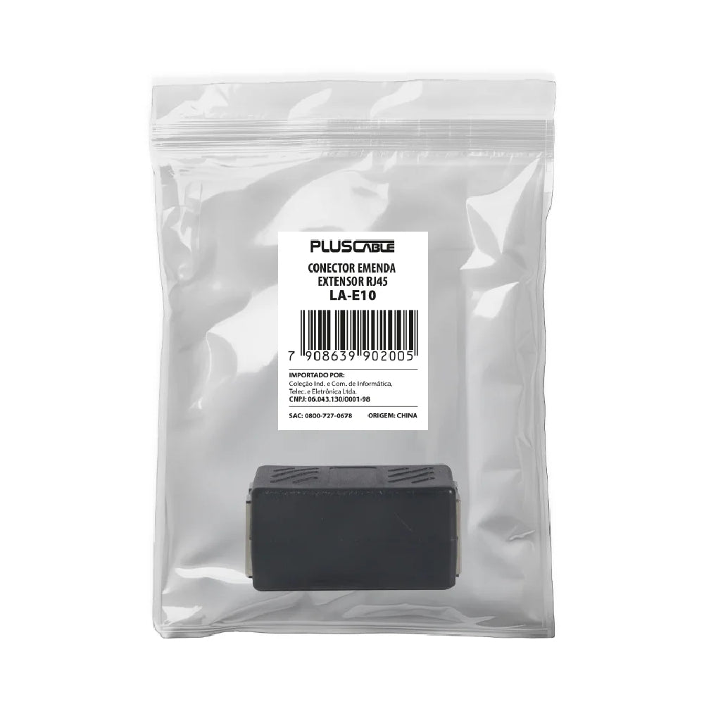 Conector Emenda Extensor Cabo De Rede Rj45 LA-E10 Pluscable