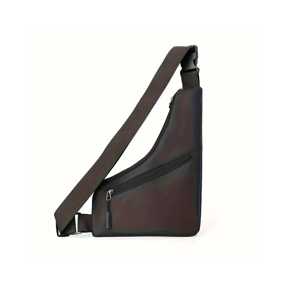 Bolsa Transversal, Slim Bag, 3 Bolsos, Peito E Ombro. Unissex, Resistente e Elegante - Cinza