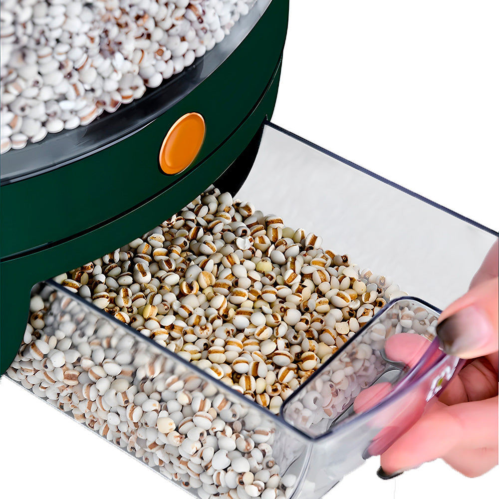 Dispenser De Alimentos E Grãos Giratório 360º, Com 6 Divisões - Verde