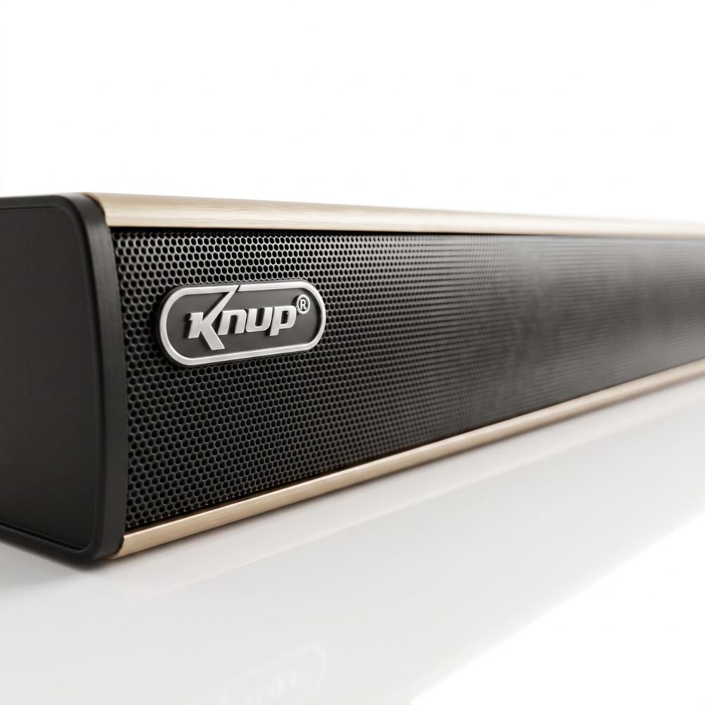Caixa de Som Soundbar Kp-6035bh Knup 60w Rms Bluetooth 5.0 Entrada Óptica Rca Com Cabo P2 X P2, Cotrole Remoto e Fonte