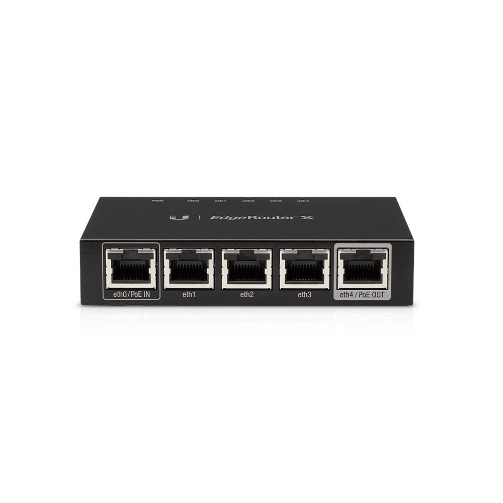 Roteador Ubiquiti EdgeRouter X ER-X, 5 Portas Gigabit RJ45 (10/100/1000 Mbps), PoE 24 V Passivo com Pass-Through, Preto
