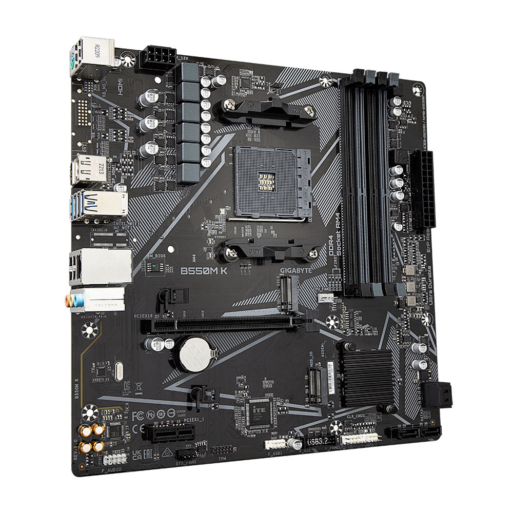 Placa Mãe Gigabyte Para AMD, B550M K Ultra Durable, Com 4 Slots RAM, 4xDDR4, mATX