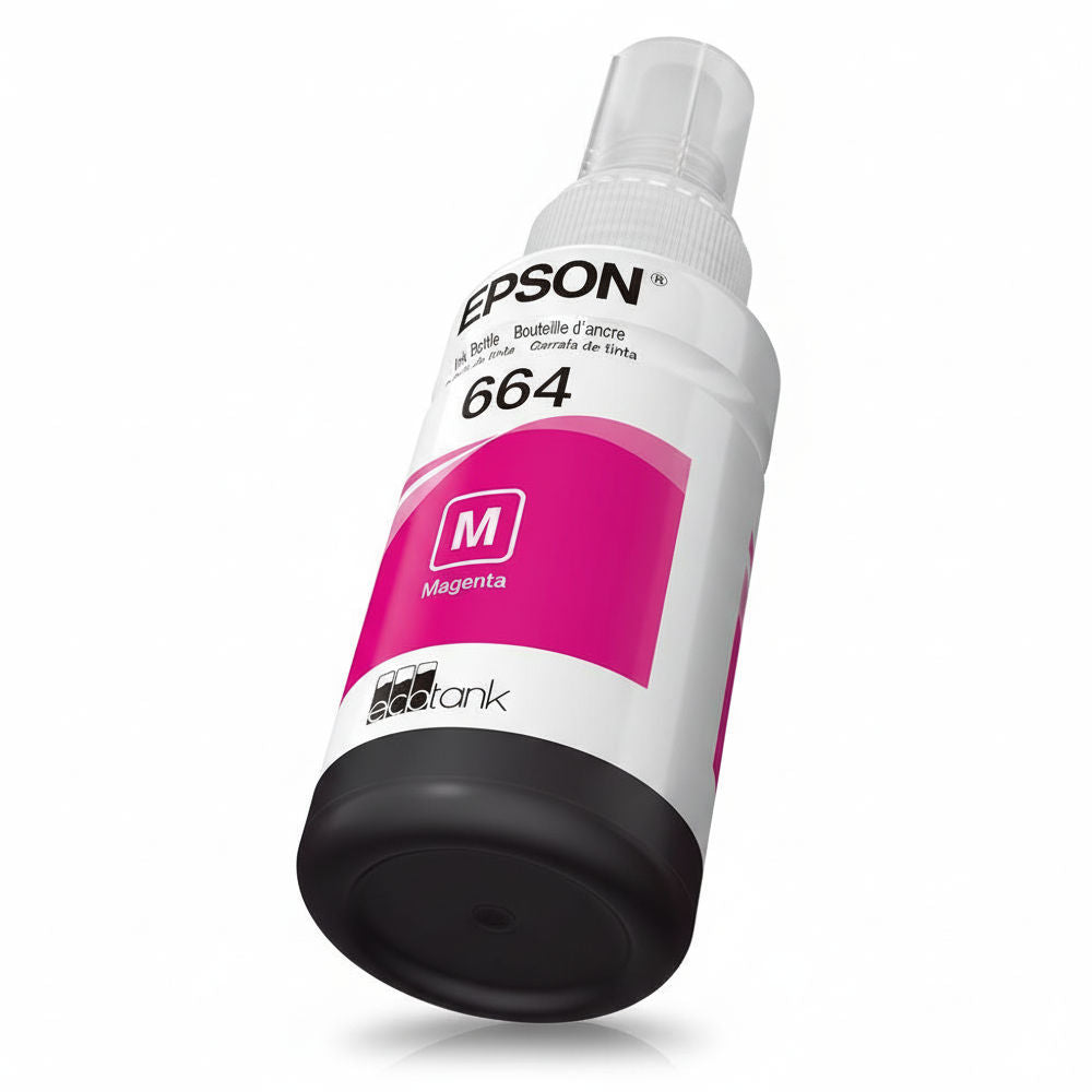 Refil de Tinta Epson 664 Magenta 70Ml T664320 Rende até 4.000 Páginas, Para L110/L120/L210/L220/L300 (Caixa)