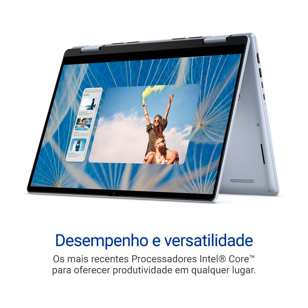 Notebook 2 em 1 Dell Inspiron 2IN1-I1300-A30 14" FHD+ Touch Intel Core i5 16GB 512GB SSD Windows 11 Prata Gelo