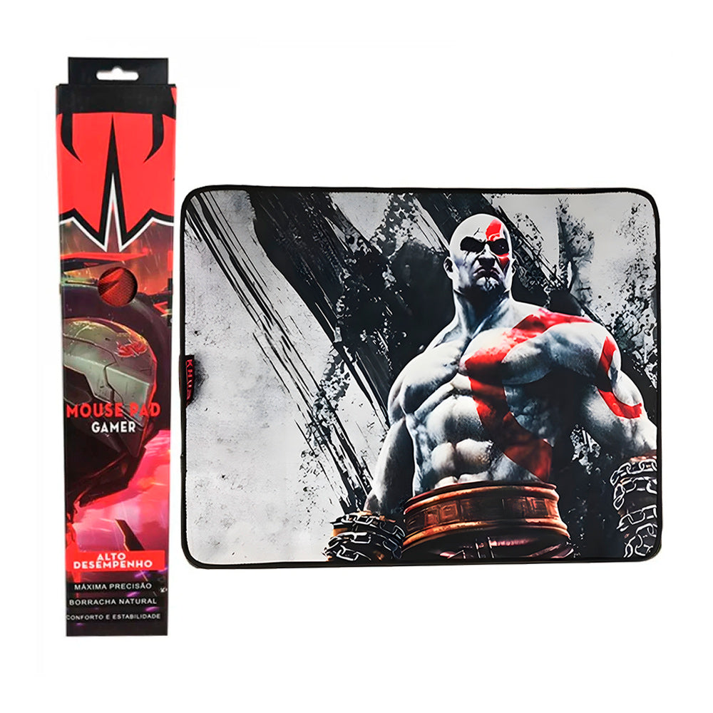 Mouse Pad Gamer Grande KNUP, 420x320mm Superficíe Têxtil Antiderrapante, Borda Costurada - KP-S07