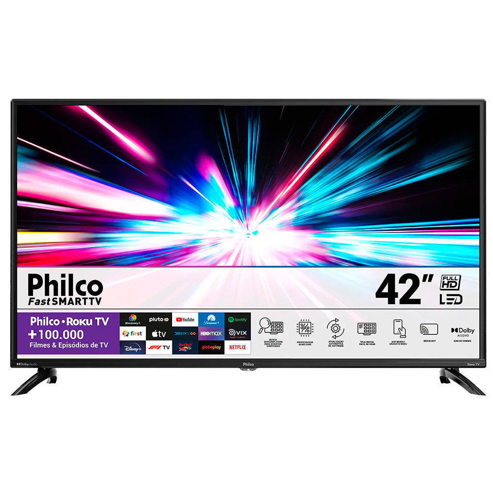 Smart TV 42” Philco PTV42G6FR2CPF Roku TV LED Dolby Áudio