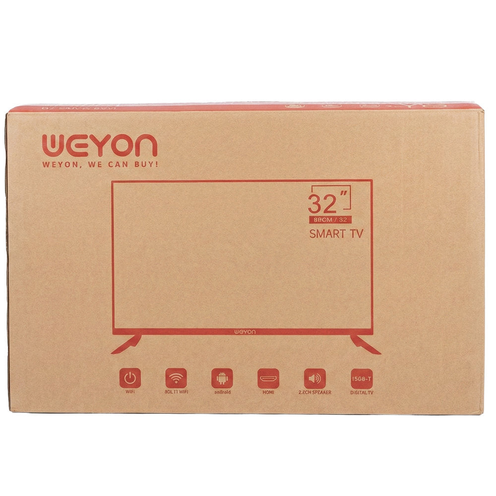 Smart TV 32" WEYON LED Android 14 HD Wi-Fi Google Play e Google Cast Bivolt