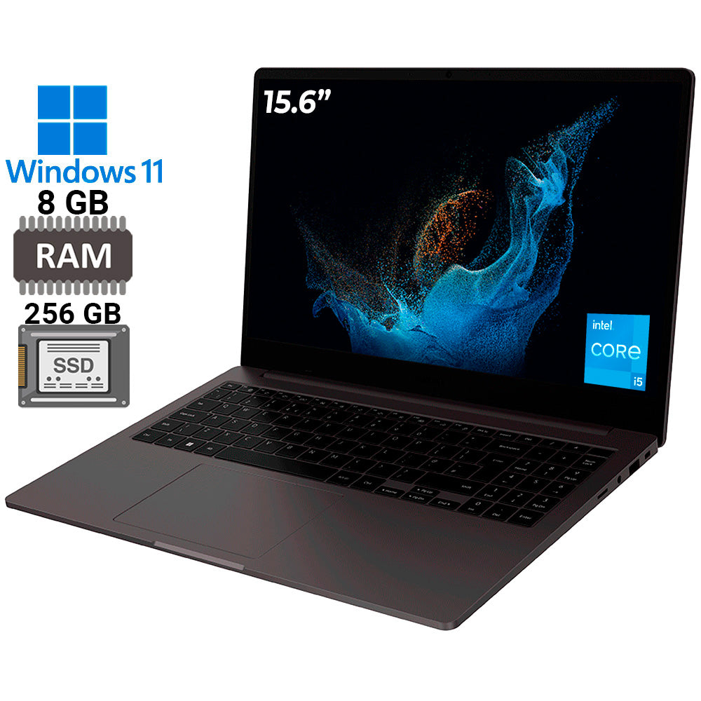 Notebook Samsung Galaxy Book2 Intel Core i5-1235U, Windows 11 Home, 8GB RAM, 256GB SSD, 15.6`` FHD LED NP550XED-KF2BR