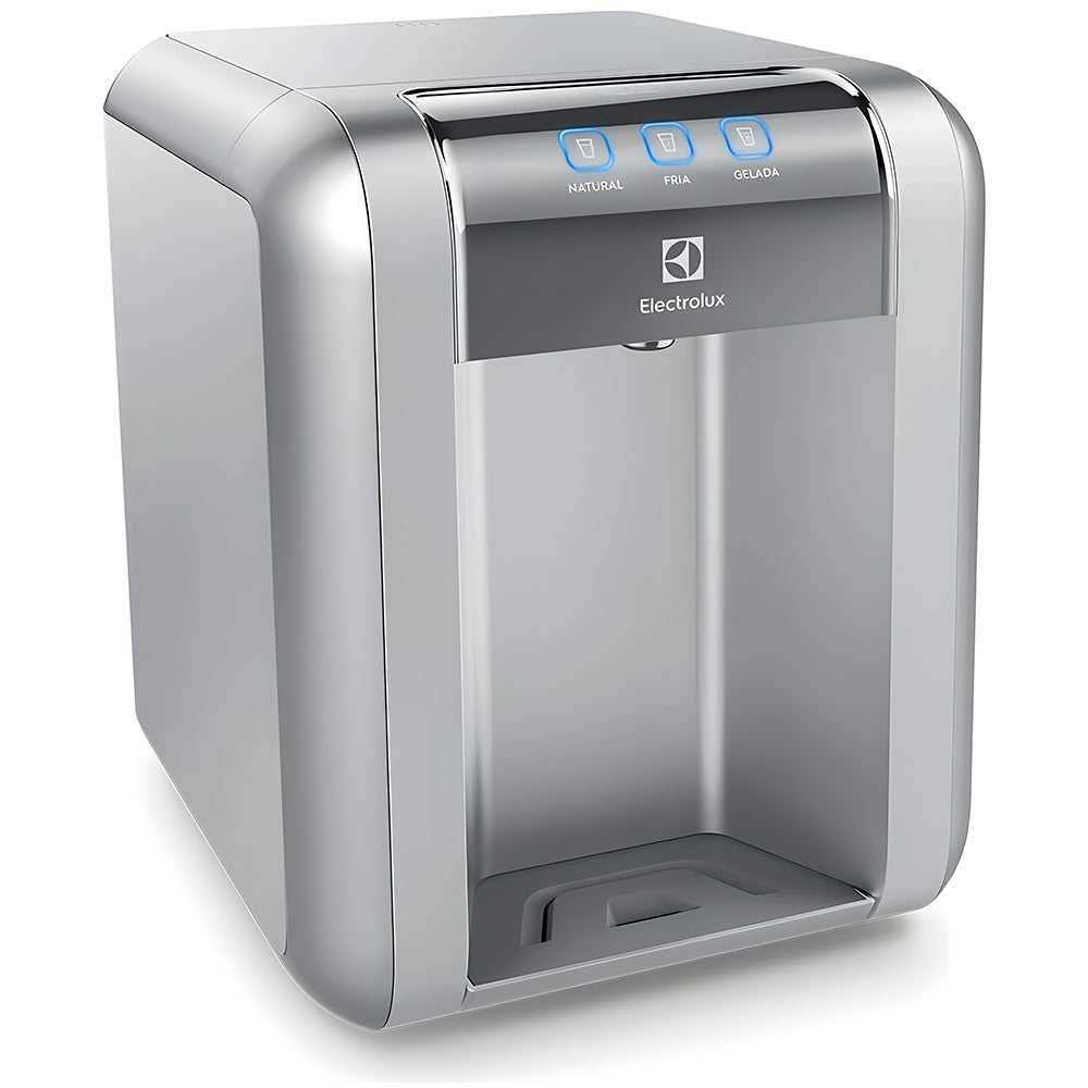 Purificador de Água Gelada Fria e Natural Elétrico Compacto Eletronico Electrolux Cinza Prata, Painel Touch Bivolt PE11X