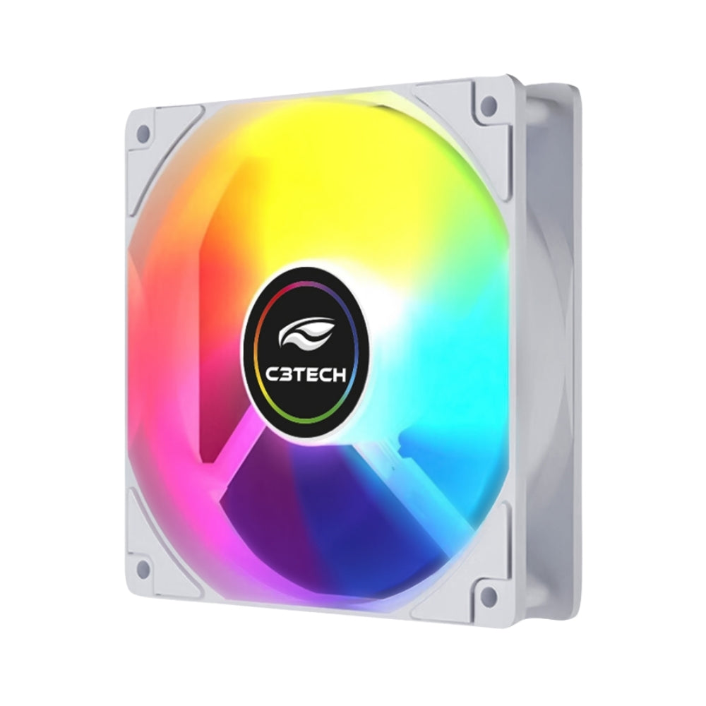 Cooler Para Gabinete, F9-L260WH, C3TECH, 12CM, ARGB -  Branco