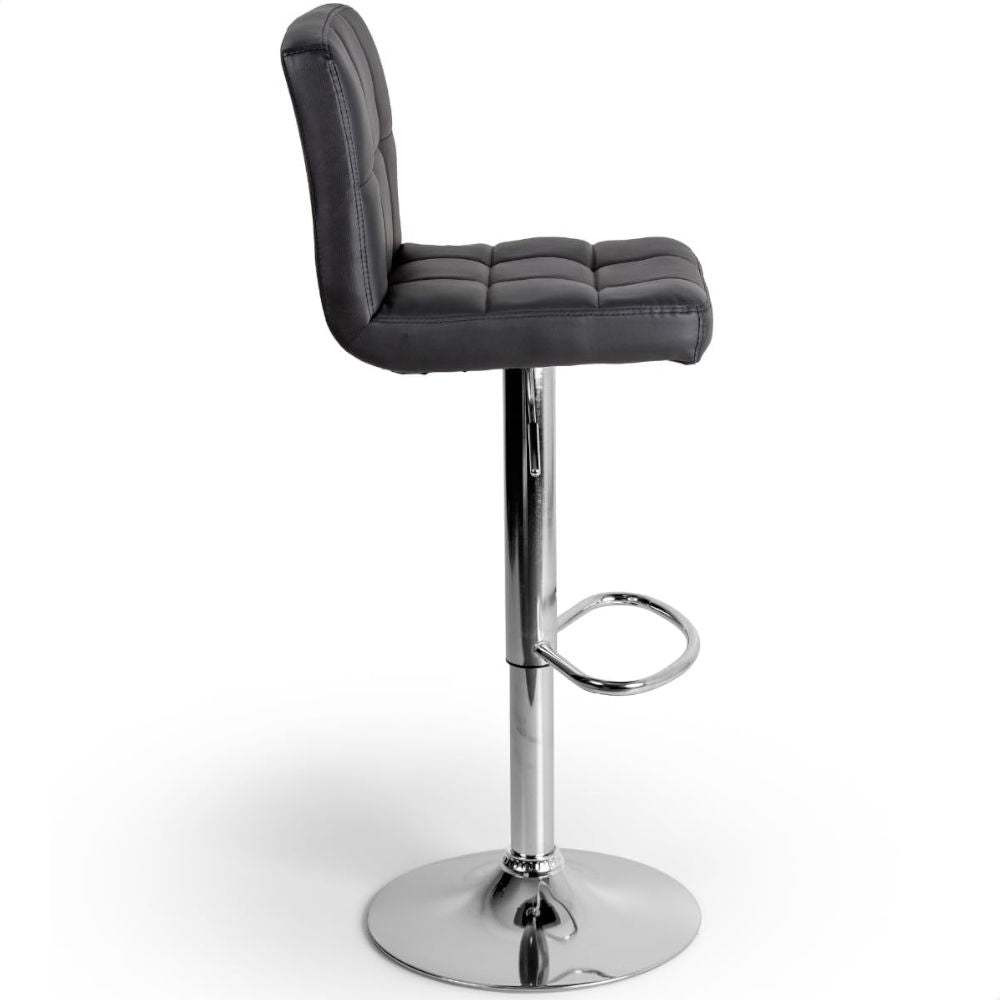 Banqueta Giratória Estofada Gomos Confort P030 Prime Office, Preta/Cromo, Regulagem Altura 61-82cm, Suporte 120kg