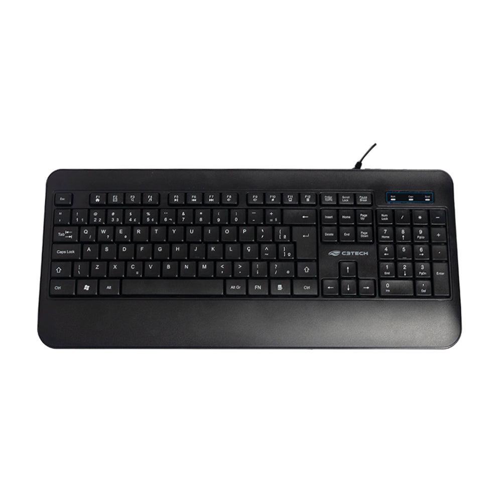 Kit Teclado e Mouse Com Fio USB, KT-200BK, Mouse 2.000 DPI, Teclado Membrana, C3Tech, Preto