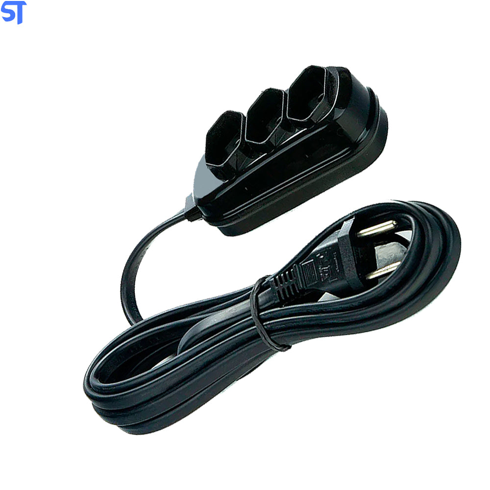 Extensão Elétrica 3 Tomadas 1.5 Metros Knup SL7013 - Preto