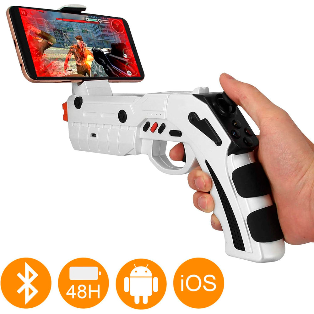 Controle Gamer Ípega AR Gaming Gun, Suporte Para Smartphone Android e IOS, Bluethooth Carregador Micro USB