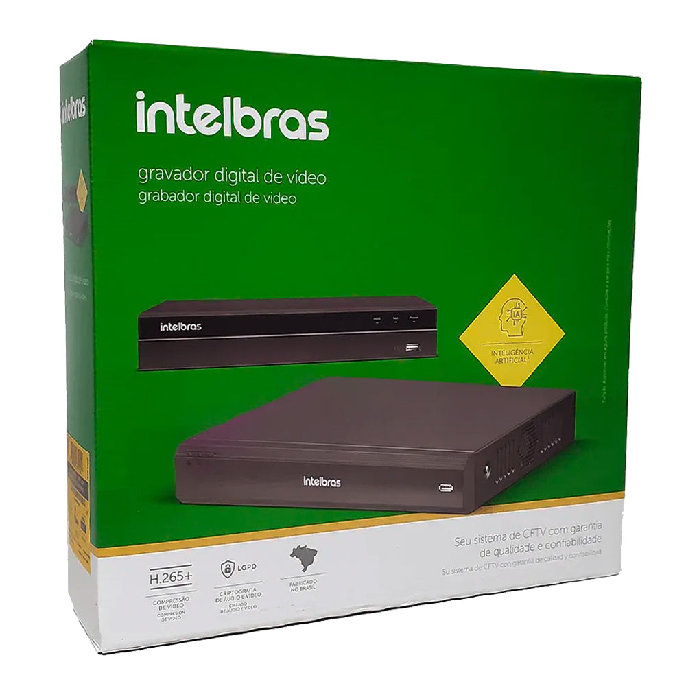 DVR Gravador de Vídeo inteligente Com 4 Canais Intelbras MHDX 1204 Com Detecção Inteligente de Movimento