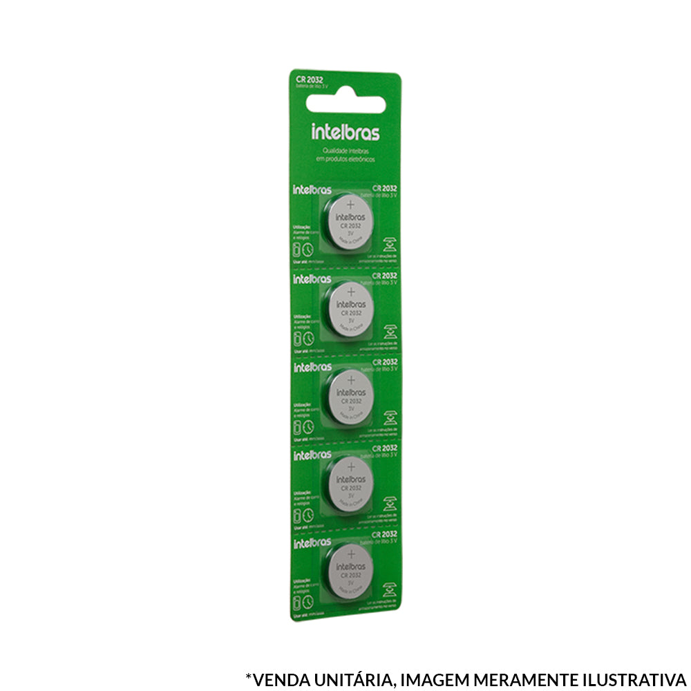 Bateria Botão de Lítio Não Recarregavel Intelbras CR2032, 220mAh 3V, 20x3,2mm Li/MnO (Unidade)
