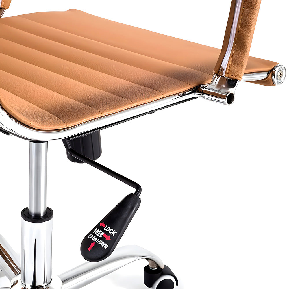 Cadeira de Escritório Presidente Com Função Relax e Base Giratória Moob Boston (Caramelo)