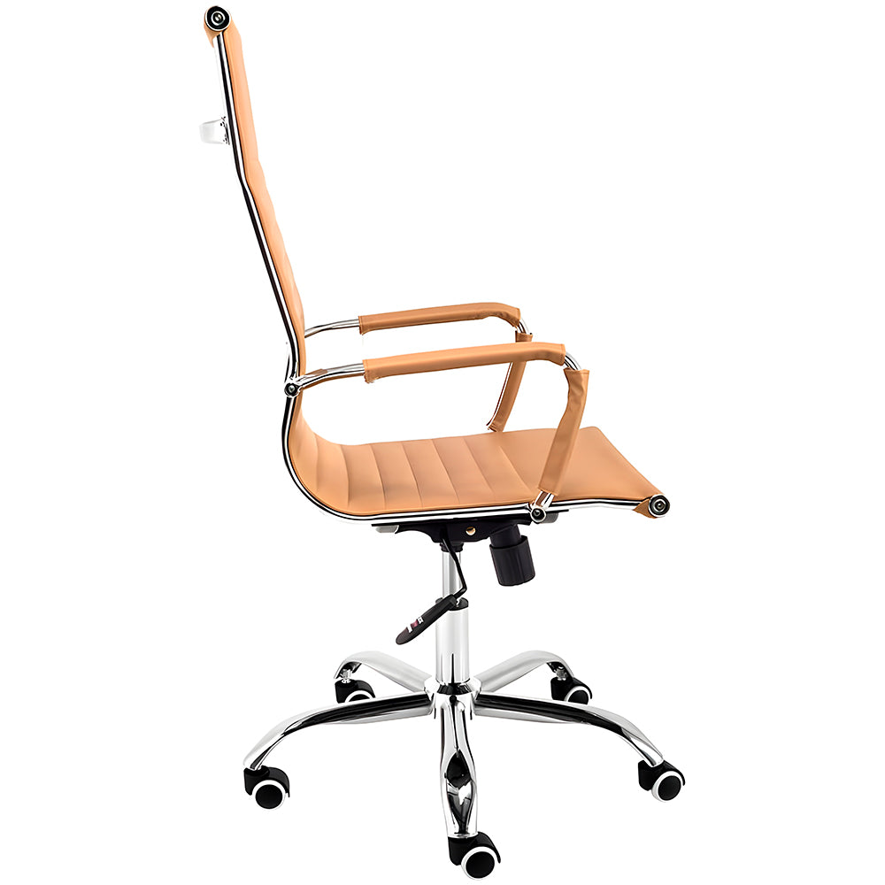 Cadeira de Escritório Presidente Com Função Relax e Base Giratória Moob Boston (Caramelo)