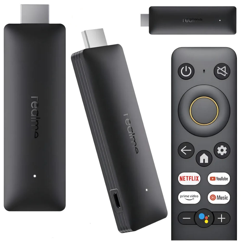 Smart TV Stick Realme 4K RMV2105, Google TV, HDMI 2.1, HDR10+, WiFi/Bluetooth Preto