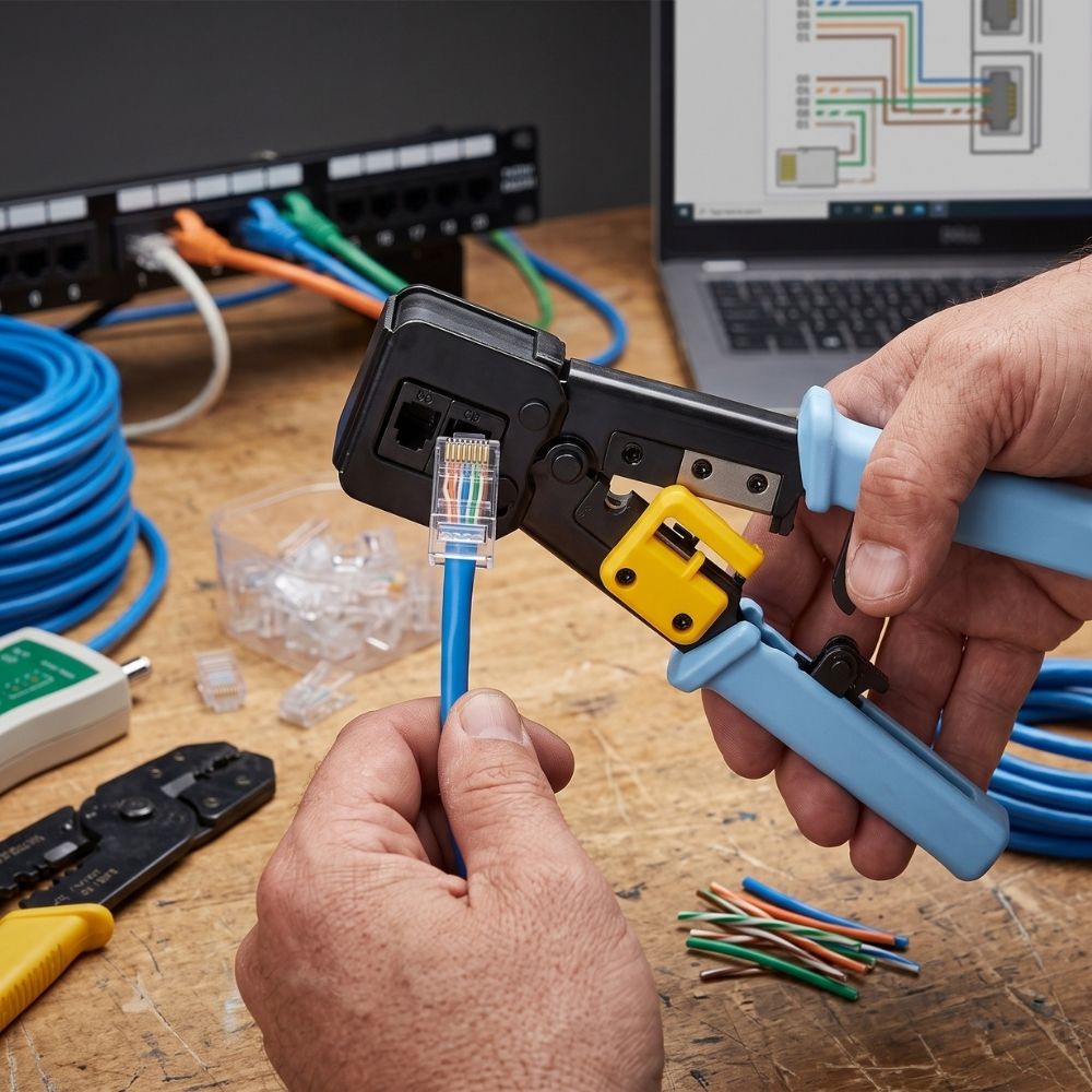 Alicate De Crimpar Cabo Rj12 Rj45 Conector Vazado EZ 6p 8p