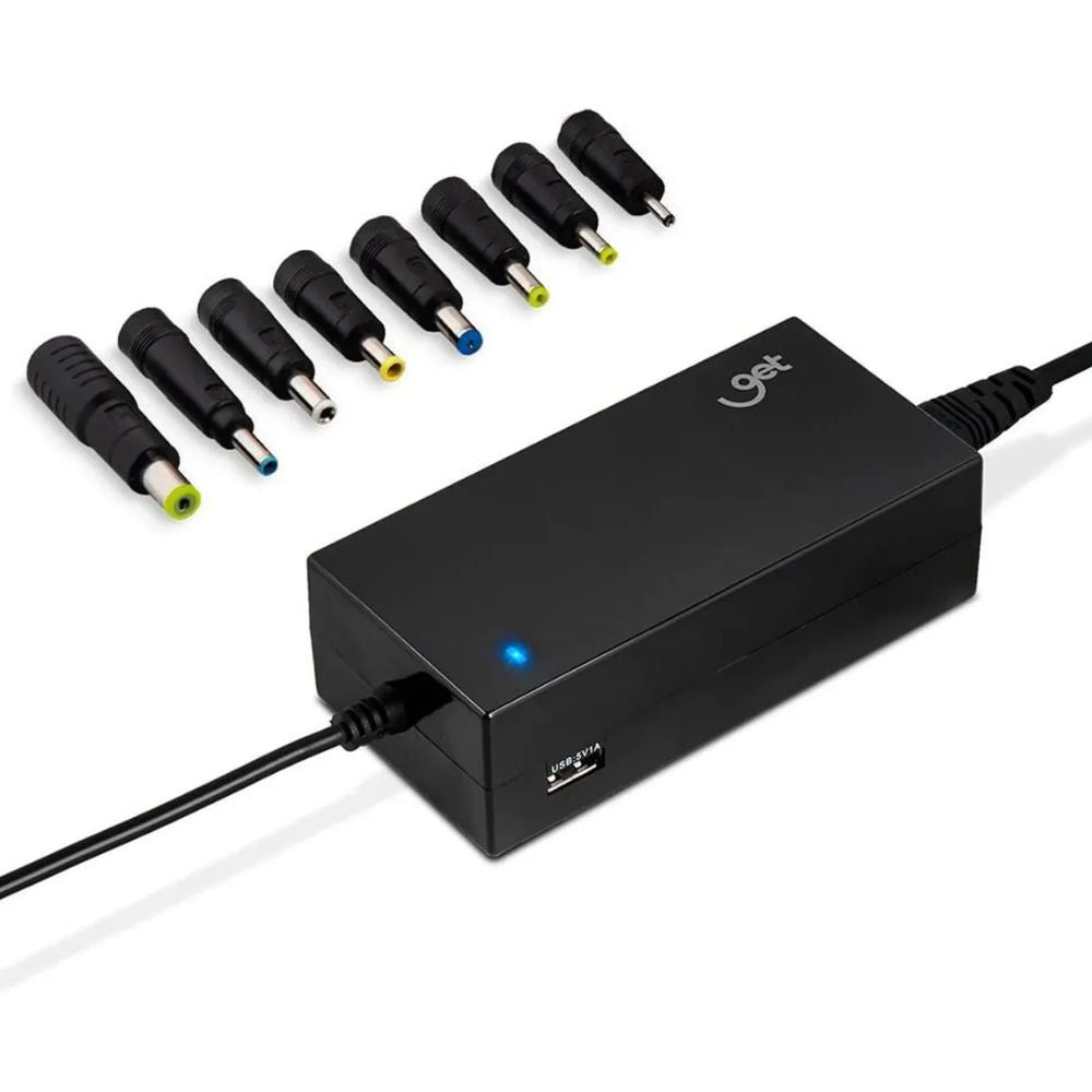 Carregador Universsal Get Para Notebook 90W Com 8 Opções de Conexão Bivolt